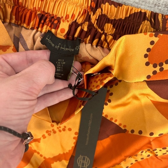 House of Harlow 1960 Retro inspired crop top wide leg Pants Set Small Tropical - Picture 5 of 6